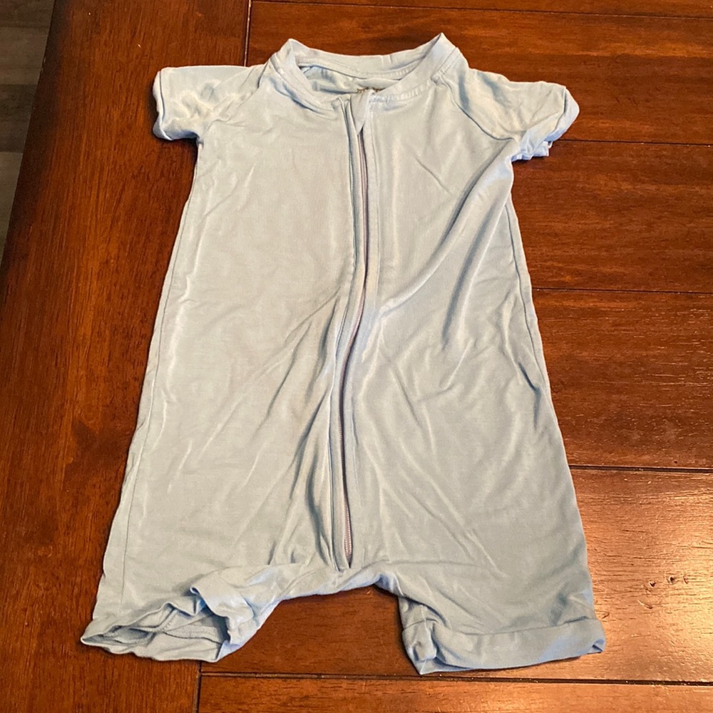 EUC Little Sleepies Light Blue Shorty Romper